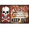 The Costume Center 16.75" Distress Finish Poison Keep Out Metal Sign with Blood Stain